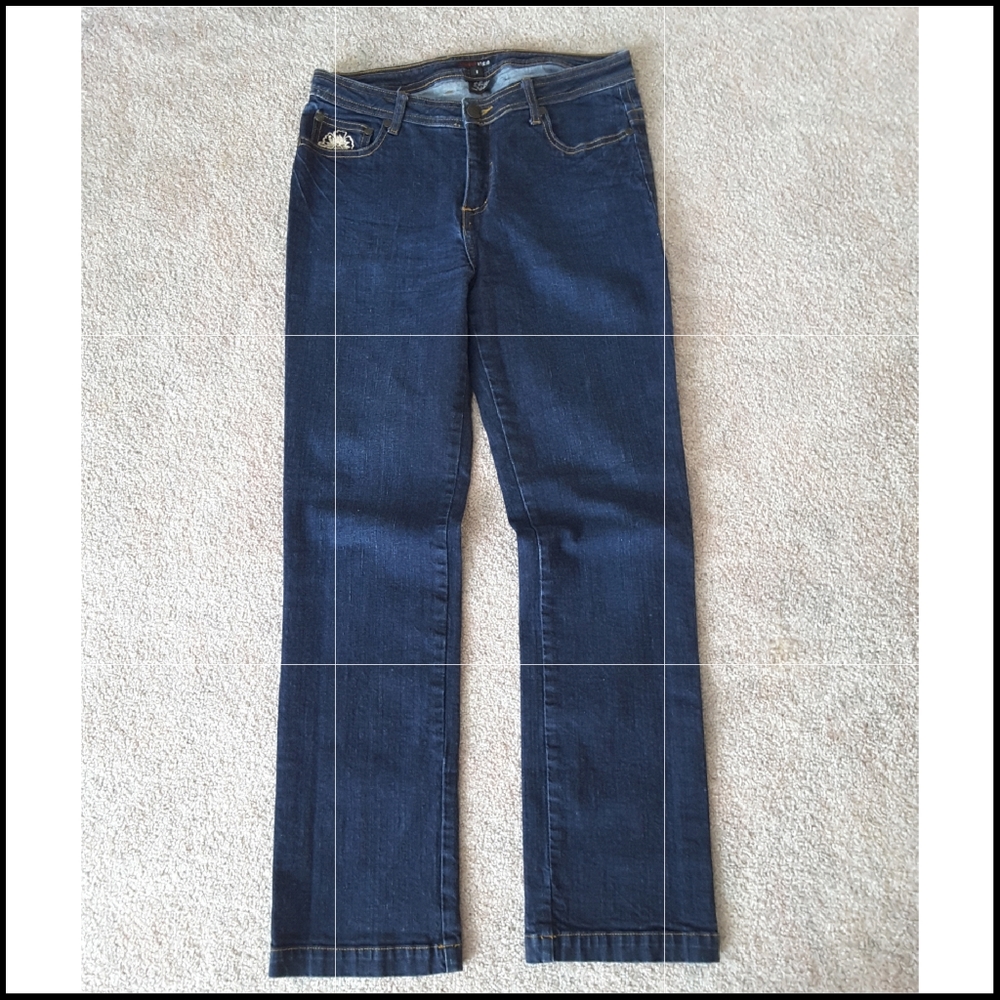 Jeans Georgiou Studio Dark Wash Straight Leg sz 8 - Picture 2 of 7